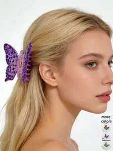 Butterfly Hair Claw Clips for Women, Cute Acrylic Butterfly Hair Accessory, Butterfly Design, Medium Size, Non-Slip Large Hair Claws for Thick Thin Hair
