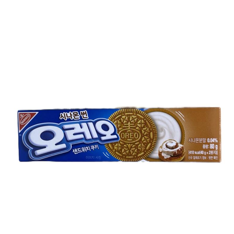 OREO CINNAMON BUN Sandwich Cookies 80g - Korean Snack with Cinnamon Flavor
