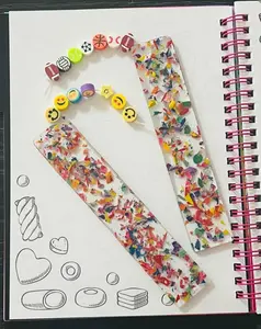 Cre8ive Crayonz Personalized Crayon Bookmark Handcrafted Resin with Custom Beads & Tassel Unique Gift for Book Lovers