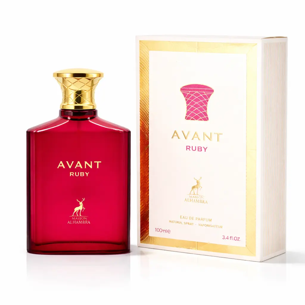 MAISON ALHAMBRA Avant Ruby Eau de Parfum, Women's Fragrance with Floral Amber Musky Notes, A Modern Signature Scent for Adults, 3.4 fl oz / 100ml, Smelling Good, Feminine Energy, Alcohol Base, Floral Amber Musk, Floral Oriental Fragrance