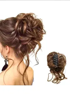 Elegant Long Beard Hair Clip, Natural Messy Bun Style, Suitable for Dense & Sparse Hair, Perfect for Women & Girls