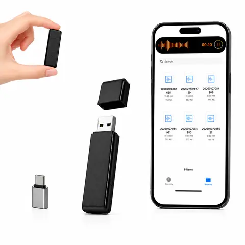 2-in-1 USB Flash Drive Voice Recorder - Lightweight Portable Recording Device with Voice Activation, Smart Noise Reduction, Scheduled Recording, Auto Save, High-Speed Data Transfer for Meetings, Class Notes | Audio Digital Product