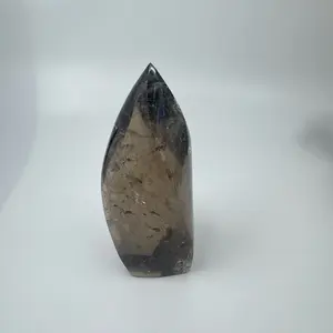 Smokey Quartz Flame with Golden Rutile AA Quality Crystal for Home Decoration Natural Specimen