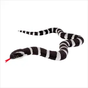 Real Planet™ Black & Gray Curved Snake Realistic Plush Stuffed Animal