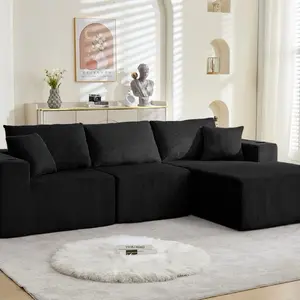 107" L-Shape Comfy Sectional Boneless Sofa with Left Chaise for Living Room