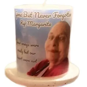 Personalized Memorial Candles with Customized Text and Image for Remembrance and Honor