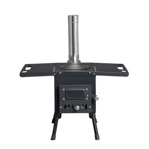 Black Wood Camping Stove, 57.5*31*37cm, for Outdoor Camping & Hiking Camp Kitchen Use bbq party Festive utility essentials daily practical tool