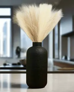Tall Black Textured Vase