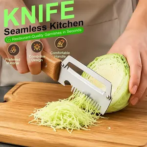 2-in-1 Multifunctional Peeler with Wood Handle – Set of 2 Stainless Steel Thickened Fruit Peeler Knife for Peeling & Opening Bottles, Perfect for Apple, Potato, Carrot, Pumpkin & Papaya, Kitchen Tool