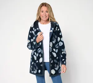 Driftwood Jeans Corded Shelly Kimono with Embroidery - Floral Foliage