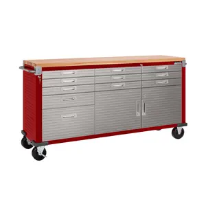 UltraHD® 11-Drawer Rolling Workbench, Red