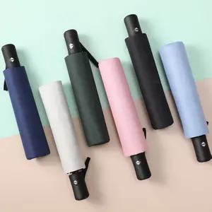 Dual-Use Automatic Folding Umbrella One click opening and closing fully automatic umbrella, available in multiple colors, simple and stylish design, suitable for both men and women Compact Windproof Travel Umbrella Dark Blue