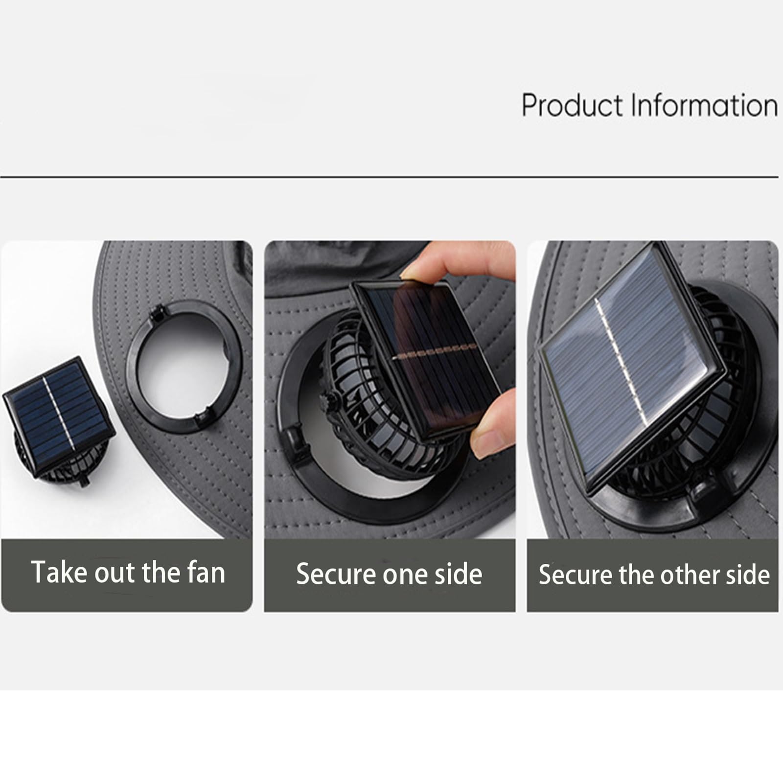 2 Solar Fan Sun Bucket Hat-Outdoor Wide Brim Sun Hat, Fishing Hat with Fan for Men, Waterproof Outdoor Camping Fishing Hat