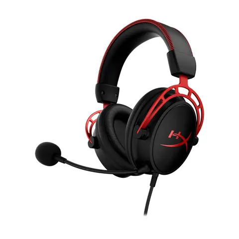 HyperX Cloud Alpha Over Ear Game Focused Gamer Headphones with Mic - PC Accessories Gaming Headset, Dual Chamber Drivers, Memory Foam Comfort, Aluminum Frame, Detachable Mic, Compatible with PC, PS4, PS5, Xbox 1, Xbox Series X|S, Nintendo Switch, Mobile