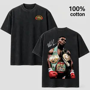 Vintage Wash Mike Tyson Graphic T-Shirt - Heavyweight 100% Cotton Boxing Tee