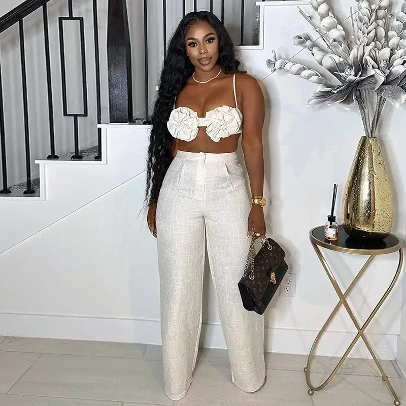 two-piece set woman 2 Piece Women Sets Summer Matching Sets Print Two Pieces Sets Sleeveless Top And Pants Suits Outfits Clothing