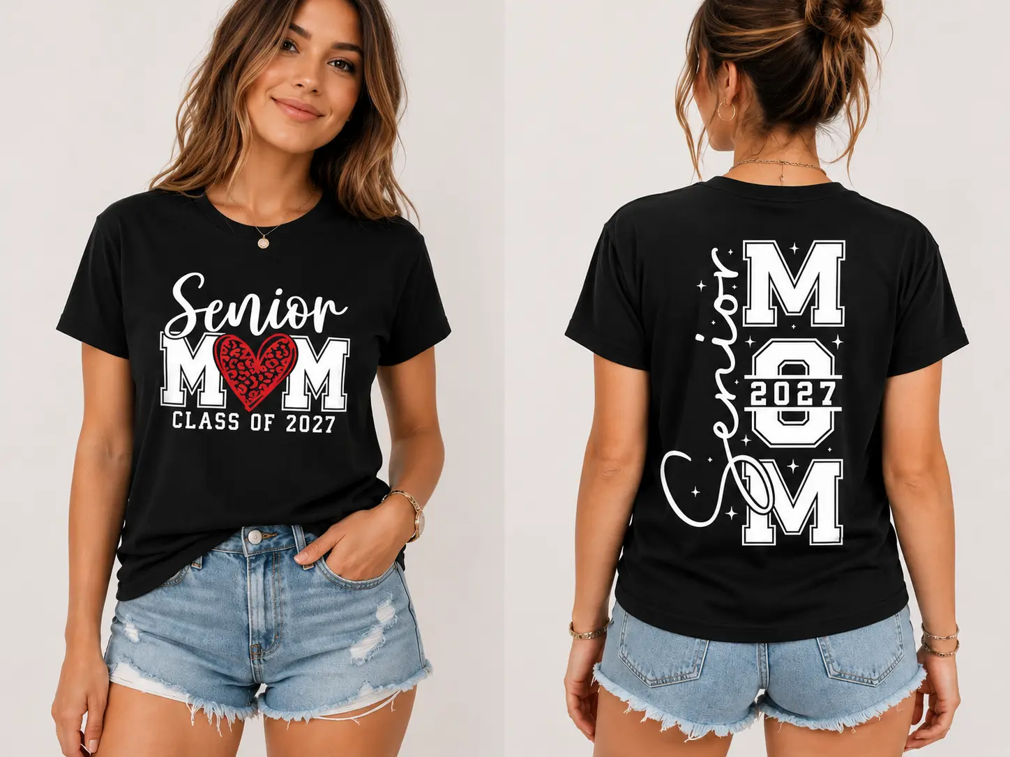 Senior Mama 2027 T-Shirt, Class of 2027 Mom Graphic Tee, Graduation Gift for Mom, Soft Cotton