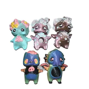 Small Flexi Flower Pixie, Cherry Blossom Pixie Straw Buddies, Cthulhu Pixie, Pumpkin Pixie, and Zombie Pixie