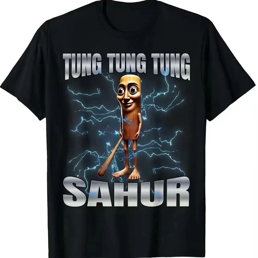 Unisex 100 Percent Cotton Graphic Tee Featuring Tung Tung Tung Sahur Theme for Women summerwins