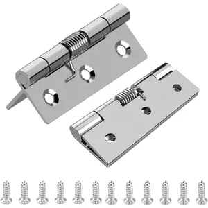 2 count Self-Opening Spring Hinges,Self-Closing Spring Door Hinges, Automatic Closing Hinges for Invisible Doors (3 Inch)