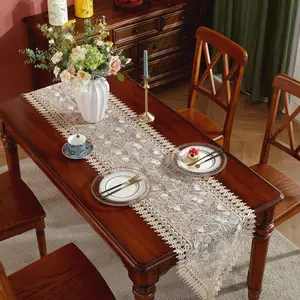 Lace Tablecloth, 1 Count Exquisite Embroidery Tablecloth, Table Decoration Supplies for Home Kitchen Dining Room Wedding Party