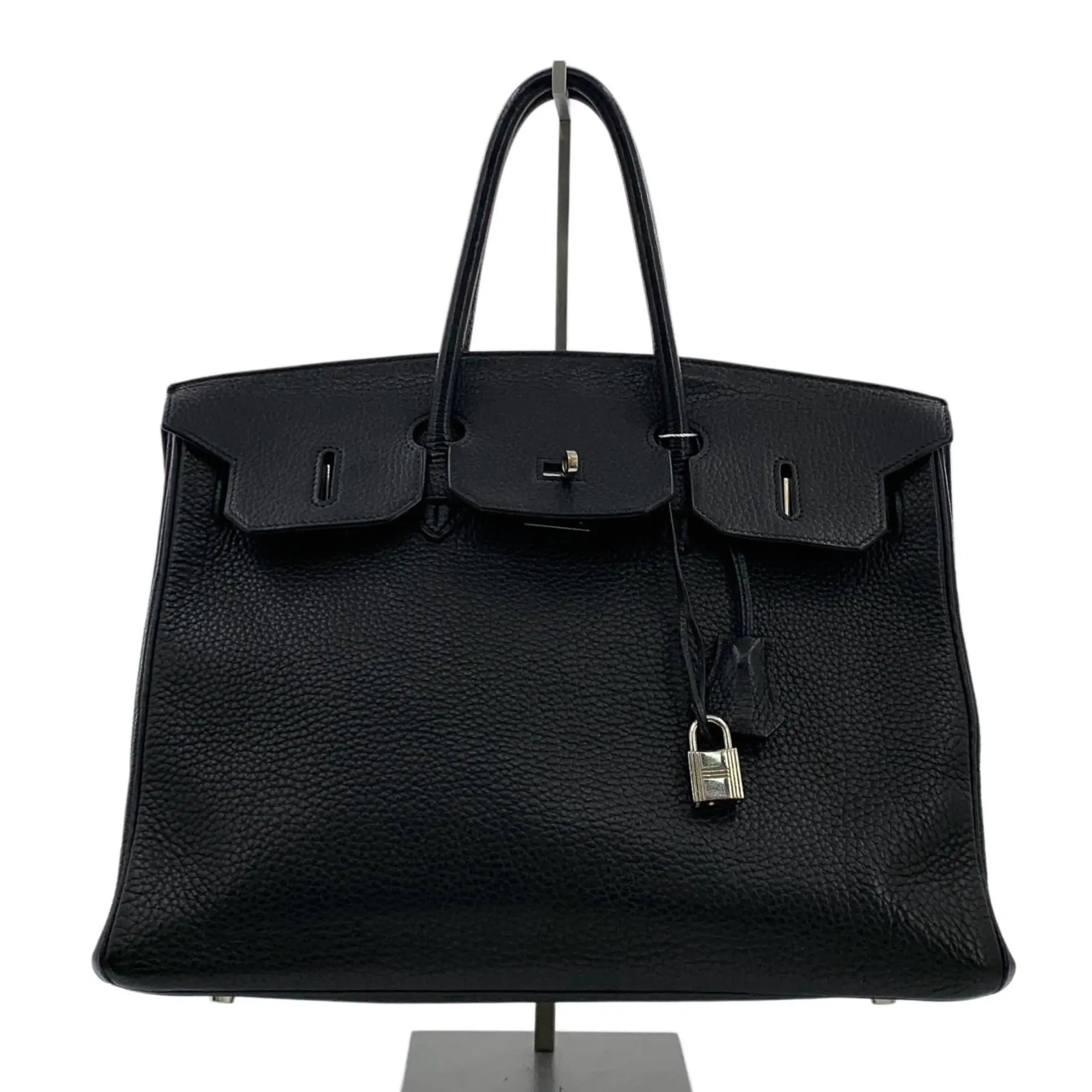 Pre-owned HERMÈS Leather Tote Bags CALUXB Hermes Birkin 35 Black PHW
