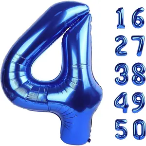 Navy Blue 40 Inch Big Foil Giant Number 4 Balloon for 14th 24th Boys Girls Baby Shower Anniversary Decorations Photo Backdrop Props