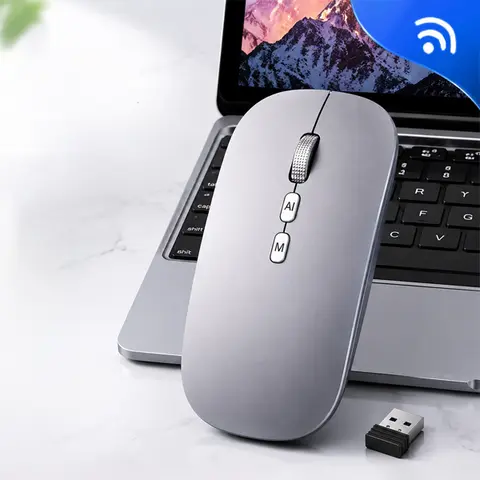 Smart Wireless Rechargeable PC Mouse - 2.4G+Dual Bluetooth 3-Mode Seamless Connectivity, USB-C Convenient Charging Solution, Voice Typing, Dialect Typing, Screenshot Word Translation, 120-Language Support, for Computers & Office Use