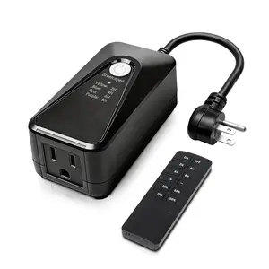 Outdoor Dimmer for String Lights, Plug-in Dimmer Switch 100FT Remote Control & Timer (2H/4H/6H/8H), Waterproof for Outdoor & Indoor Use, Compatible with Dimmable LED/Tungsten/Patio Lights
