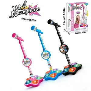 Top Trending Kids Music Toy Fun Educational Karaoke Toy for Kids 3-8 - LED Light Microphone with Built-in Music, Boost Confidence & Joy Parent-Child Singing Game Home Party Classroom Activity Travel Friendly LED Flashing Microphone Must-Have for Little Mu