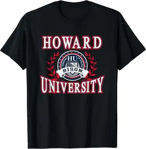 Howard University Bison Laurels Officially Licensed T-Shirt, Gift Shirt, Cotton, Crewneck, Size S-3XL