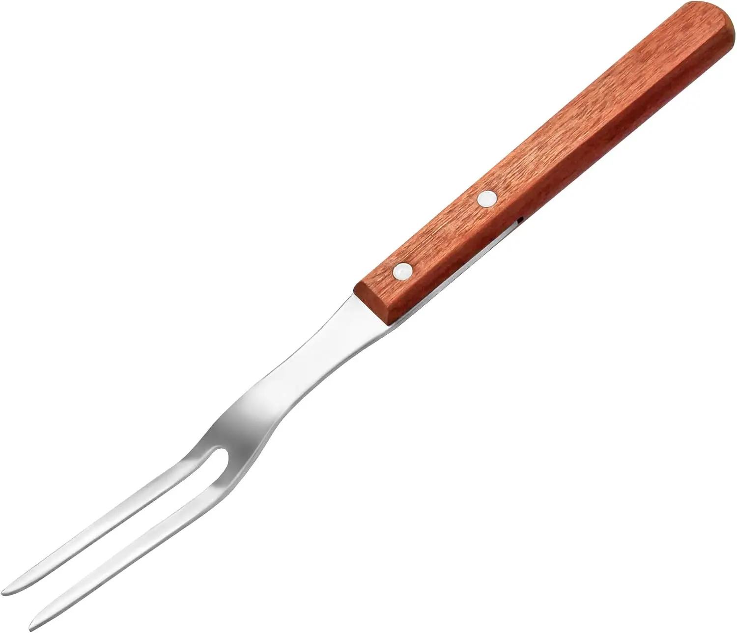 New Star Foodservice Commercial Grade BBQ Fork with Wood Handle, Stainless Steel, 13-Inch