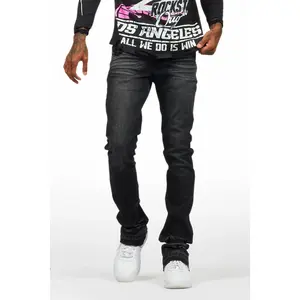 Dag Dark Grey Stacked Flare Jean