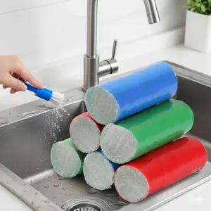Stainless Steel Kitchen Scrubber Brush, Non-Scratch Pot Cleaner for Tough Grease, Heat-Resistant Oven Grill Scraper, Rustproof Dishwashing Brush with Anti-Slip Handle & Coating Safe