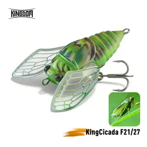 Cicada Topwater Fishing Lure for Bass, Realistic Floating Insect Bait with Rattle, 3D Printed Detail, 27mm (1.06in) 2.4g (0.08oz)