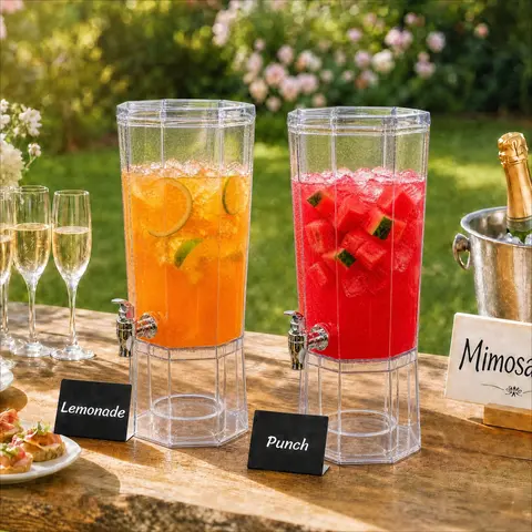 Lifewit 4L BPA-Free Modern Drinking Dispenser with Lid - Stand, Drip-Free Detachable ABS Spout, Fruit-Infuse Filter, Leak-Proof Gallon-Size Beverage Server for Cold Drinks - Ideal for Parties, BBQs