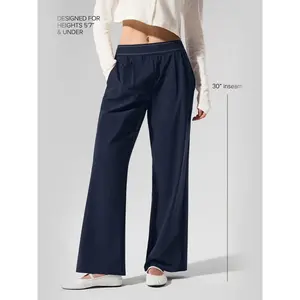 Loose casual straight yoga sports trousers wide-leg trousers elastic waist versatile quick-drying pants spring new models