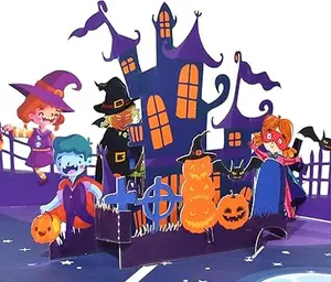 Halloween Pop Up Card - 3D Greeting Card,Happy Halloween Card,Spooky House Pop Up Gift Cards,Funny Birthday Cards,Popup Birthday Card for Women Men Kids Best Friend,with Envelope
