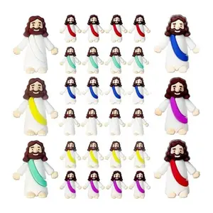 Little Jesus Figures Set of 30pcs Mini Jesus Figurines for Easter Egg Stuffers - Decorative Mini Figures to Hide and Seek