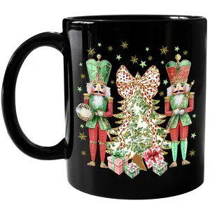 Coquette Nutcracker Mug, Bookish Winter Mug, Cozy Season Cup, Women's Xmas Gift Mug, Winter Vibes Mug, Ceramic Coffee Mug, 11Oz 15Oz Mug