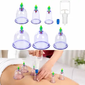 【FathersDayGift】Cupping Set Professional Chinese Acupoint Cupping Therapy Sets Portable, Suction Hijama Cupping Set with Vacuum Magnetic Pump Cellulite Cupping Massage Kit 6-Cup Household Body Care dealsforyou summerwins