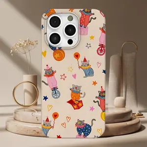 Whimsical Circus Cat iPhone Case – Playful Clown Kitten Print, Matte Soft Cover for Cat Lovers – iPhone 17PRO, PROMAX, AIR, 11–17 & Samsung S22–S25 Series