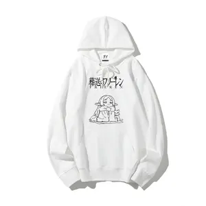 Frieren Beyond Journey's End Anime Print Hoodie Pure Cotton Unisex Fashion Soft Skin Friendly Street Style Micro Elasticity Menswear Tops Long Sleeve Casual Fabric
