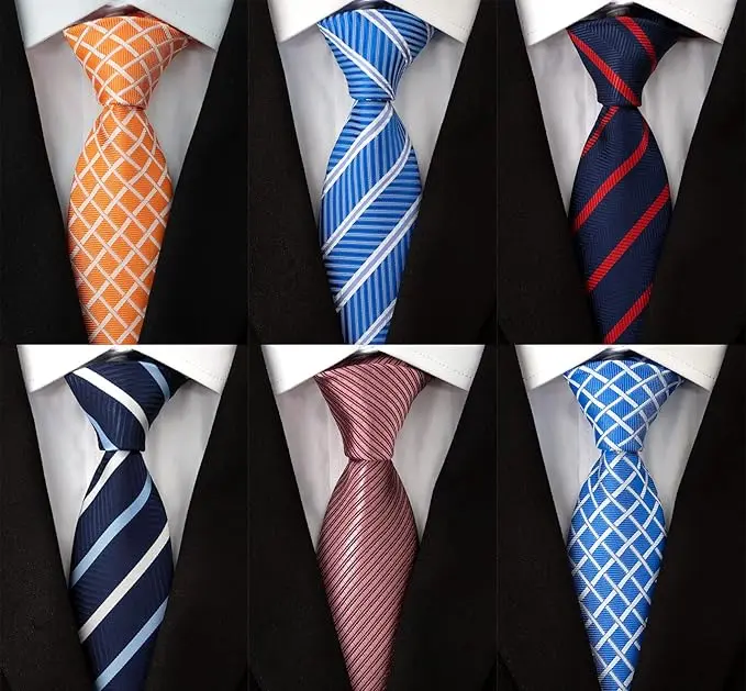 6pcs Men's Business Jacquard Neck Ties - Casual All-Seasons Sports & Outdoor Suit Accessory with Graphic Details, Ideal for Graduation, Birthday