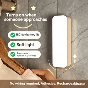 2026Smart Motion Sensor Night Light USB Rechargeable Soft Warm Eye-Care Glow Magnetic Wireless Auto On/Off Energy Saving Portable for Bedroom Kids' Room Under Cabinet outdoorfun