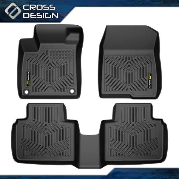 CROSSDESIGN 3D Deep-Tread TPE Waterproof All-Weather Car Floor Mats, Upgraded Durable  - Easy-to-Clean Car Accessories for 2018-2022 Honda Accord Sedan