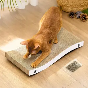 Cat Scratcher, Durable Scratch Pad, Corrugated Cardboard Scratching Board for Indoor Cats, Heavy Duty, Double-Sided Usability, Recyclable, with Catnip, Medium, 1 Pack(Costume Sets)