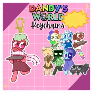 Roblox Dandy's World Keychains - Dandy, Astro, Vee, Shelly, Pebble, Sprout, Cosmo, Tisha - Cute Keyrings Birthday Gifts – Cute Acrylic Keychain Charms, Perfect Gift for Fans & Collectors