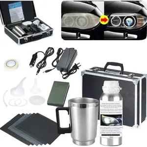 Headlight Restoration Kit, Headlight Lens Polish Repair Kit Atomizing Cup Headlight Vapor Renovation Tool with 200ml Liquid For Repair of Scratch,Yellowed, Haze, Oxidized, Cracked Headlights
