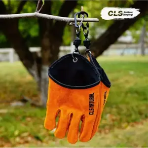 Leather Imitation Heat Resistant Gloves, Anti-Slip Grip, High Temperature Insulation, Breathable Outdoor Work Gloves, Protective Work Gloves, Camping Essentials